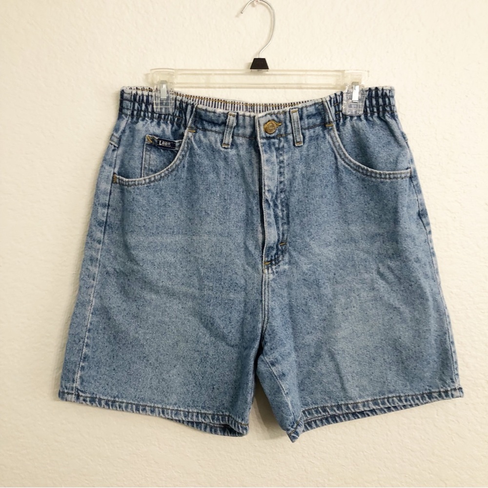 Lee Women's Medium Blue Elastic Waist Denim Shorts